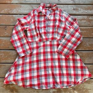 Fancyinn Red Plaid Long Sleeve Dress - Size Large *NEW*